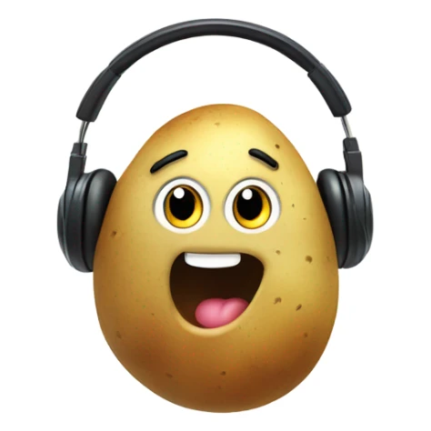 Cute potato wearing headphones  sticker