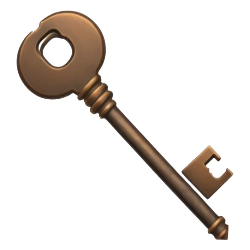 iOS style emoji, minimal ancient key, dark fantasy sticker