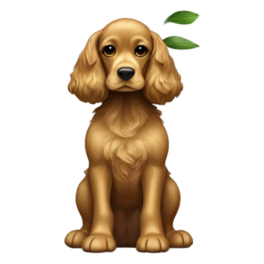 Cocker spaniel Girl sitting Full Body frontal with yellow flower on her war  sticker