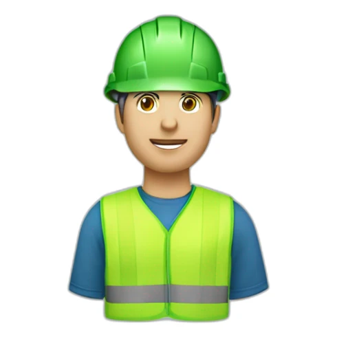 INGENIERA EN CONSTRUCCIÓN CON CASCO DE SEGURIDAD Y PLAYERA AZUL CON VERDE  sticker