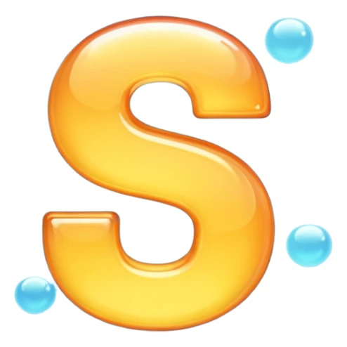 The letter S in a light emoji bubble sticker