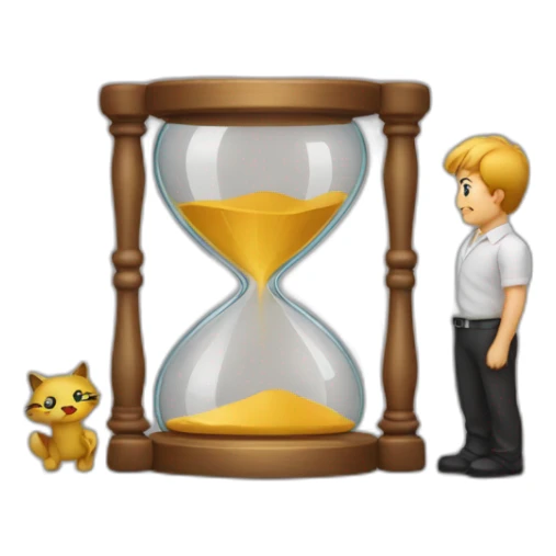 emoji looking at hourglass sticker