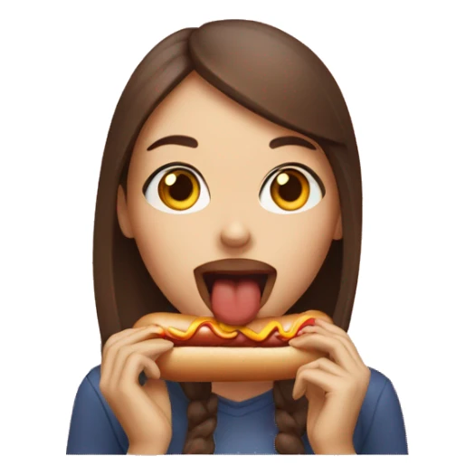 Girl eating hotdog sticker