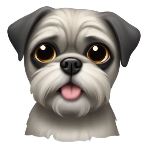 Shitzu pug mix breed dog with black and gray hair sticker