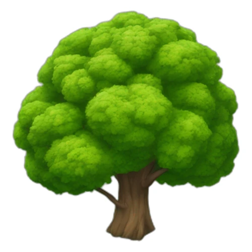 Tree as seen from the sky, looked down from the top, simplified and photorrealistic sticker