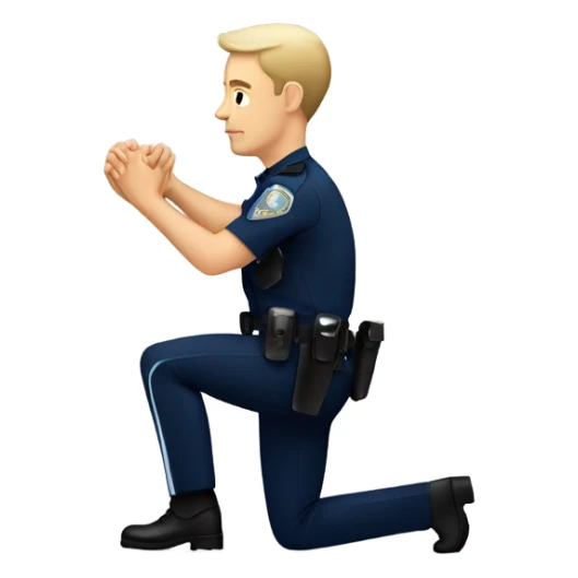 Caucasian Police officer takes a knee sticker