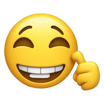 Smiling emoji with yellow bone in his mouth sticker