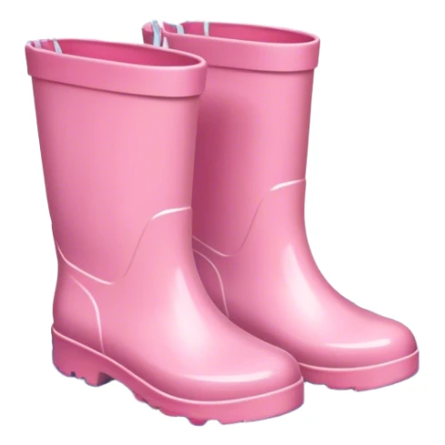 Kids light pink rain boots splashing in puddle sticker