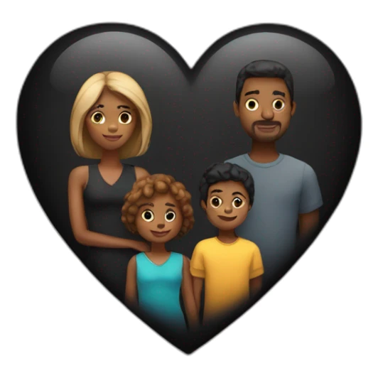 family black heart sticker