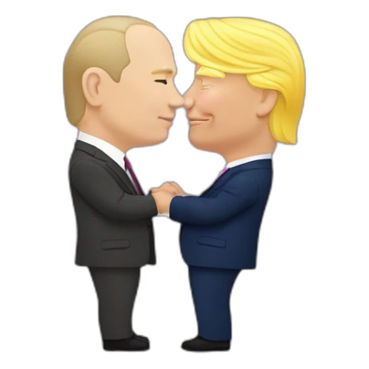 trump-and-putin-kissing,-lgbtq+ friendly, positivity, inclusiveness sticker