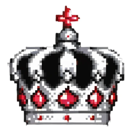 black crown with red jewels, simple and bold design sticker