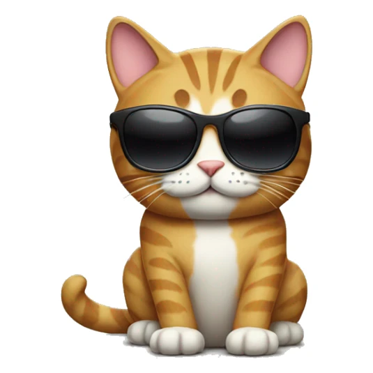 Cat with sunglasses sticker