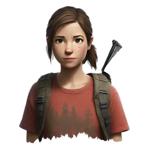 Ellie the last of us red t-shirt sticker