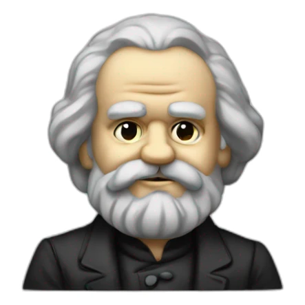 karl marx holds his face in his hands sticker