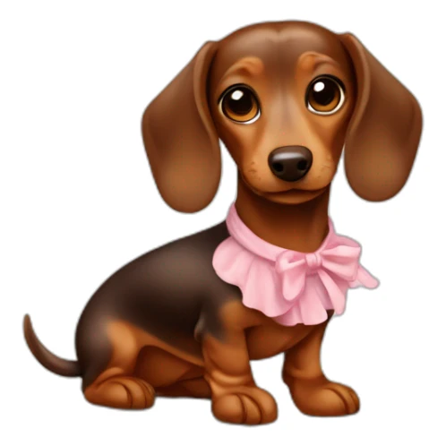 Cute Lady brown Dachshund with dress sticker