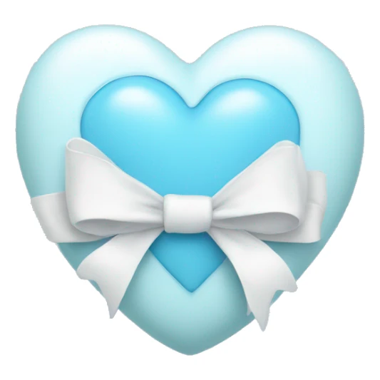 baby blue heart with white bow in center  sticker