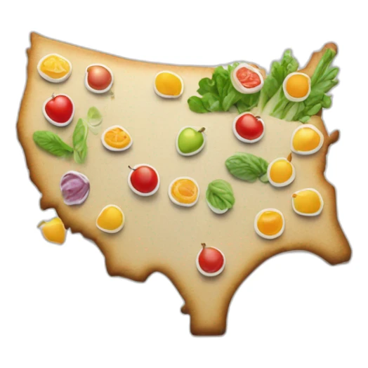 map marker shape, category food, white bg, w h 80% sticker