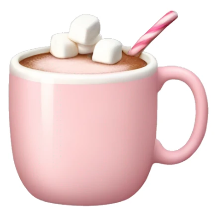 Light Pink mug of hot chocolate with marshmallows  sticker