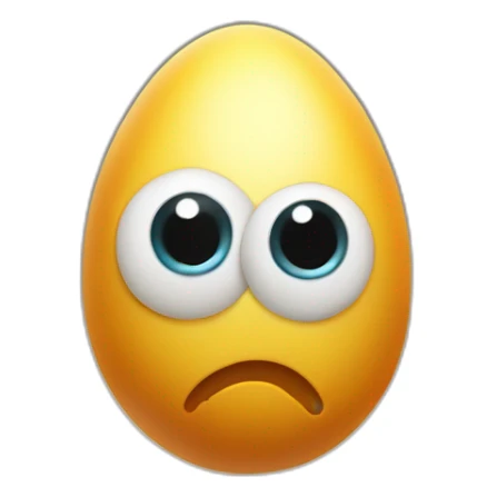 egg with two eyes, two arms, and two legs and a very larg circular mouth hole sticker