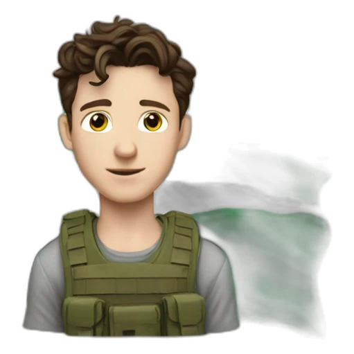 Realistic Tom Holland with Palestina flag sticker