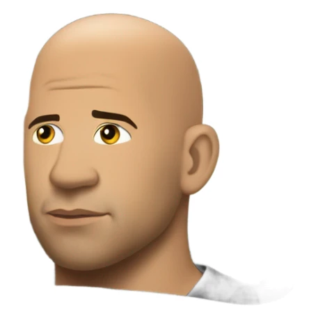 Vin Diesel in profile driving a car sticker