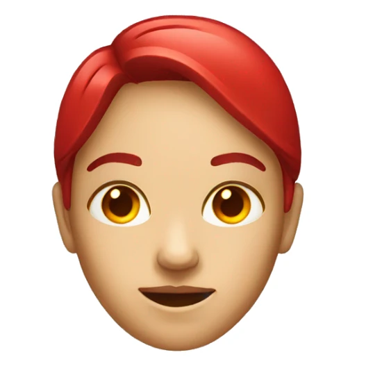 Woman head emoji with left eye glowing red sticker
