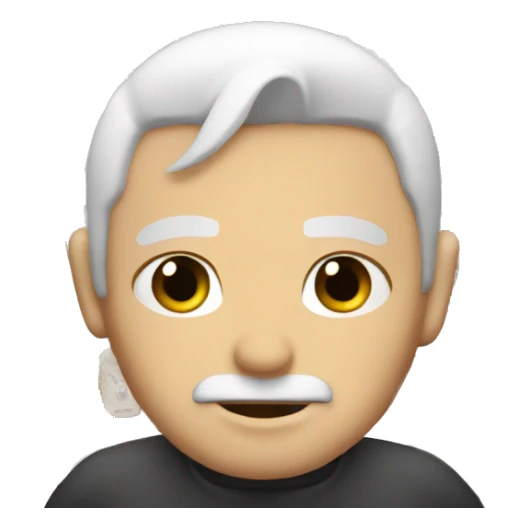 Big white man with white hair and a mini ponytail.  sticker