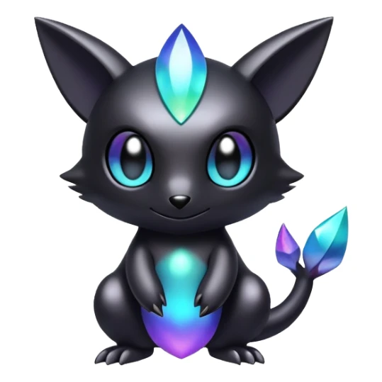 Modern Iridescent black dark fakemon sticker