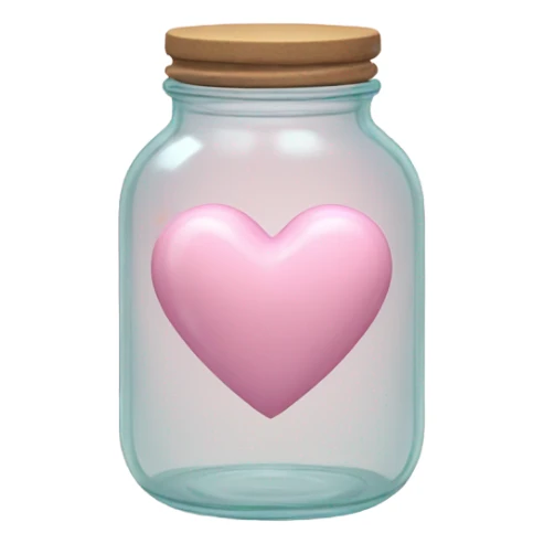 pastel pink heart inside a glass jar sticker