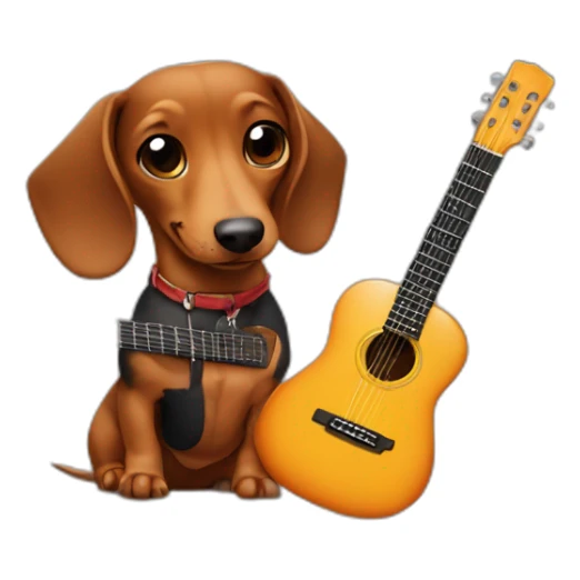 Dachshund with guitar sticker