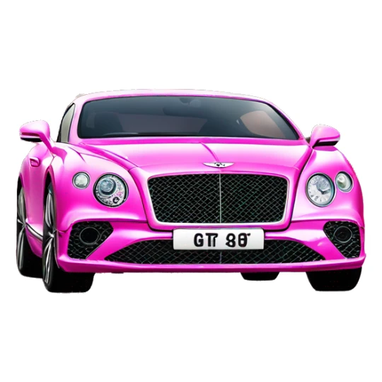 Sparkly glitter Bentley continental gt pink sticker