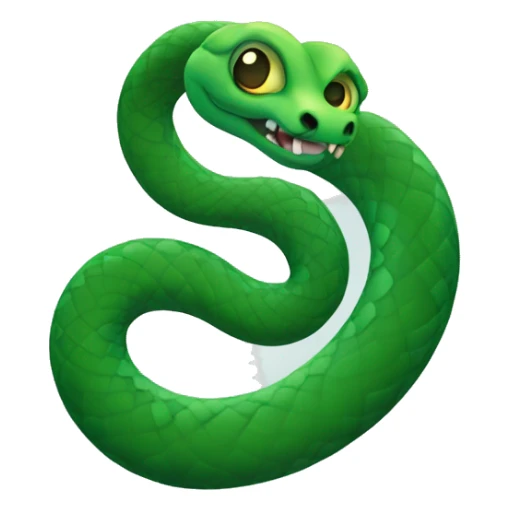 snake with the color dark and light green gradient and them eyes
 sticker