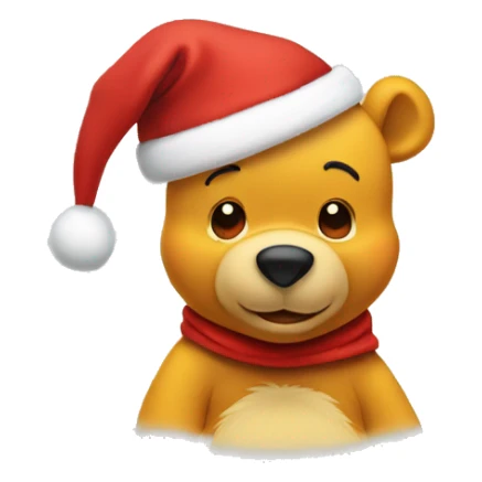 pooh bear in a santa hat sticker