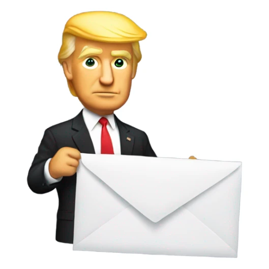 trump holdingup the letter y sticker