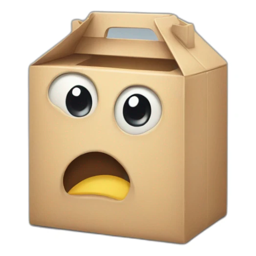 Bad milkbox with eyes and mouth sticker