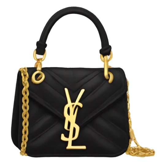 Black and white YSL purse with gold chain  sticker