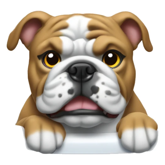 Bulldog in the tub with lightening bolt on forehead  sticker