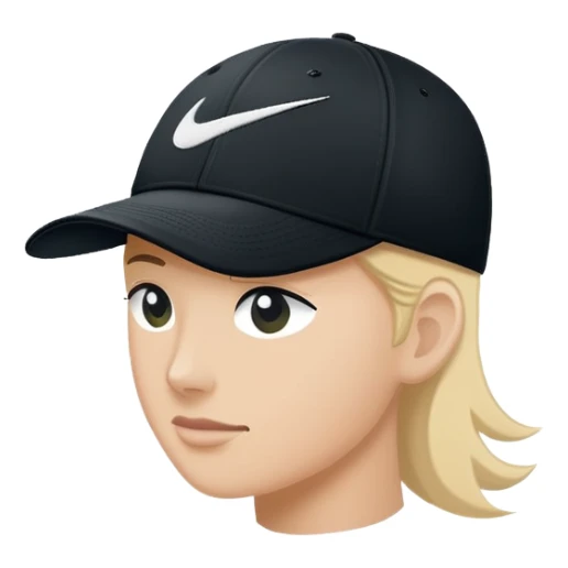 Simple black Nike cap with white Nike swoosh logo embroidered on the front. Baseball cap style. Just the hat by itself. sticker