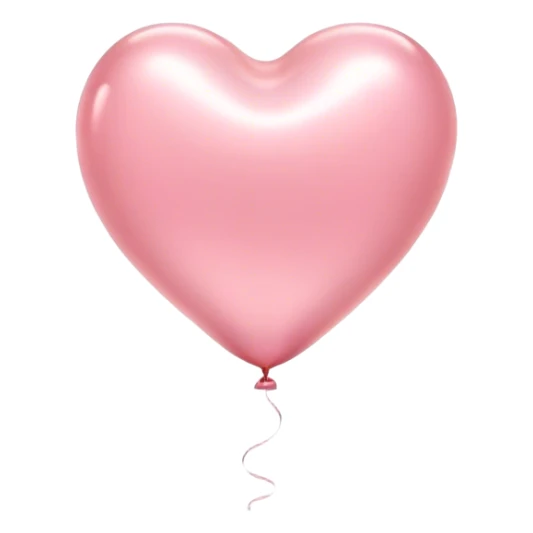 Cinematic tiny floating heart balloon, glossy and round, warm pink hues, slightly transparent with a soft glow, delicate string gently swaying, dreamy and adorable. sticker