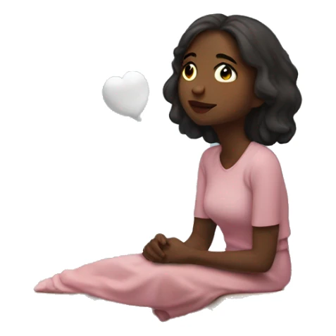 girl daydreaming about love sticker