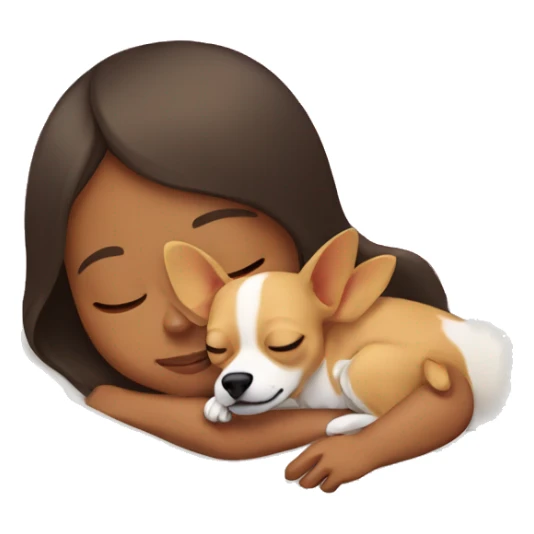 a girl sleeping with her chihuahua  sticker