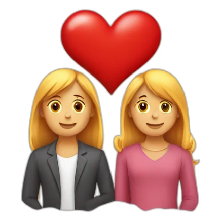 Cœur rouge avec 2 personne qui s’aime  sticker