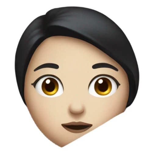 Pale Girl with black hair  laying down cozy in a white blanket sticker