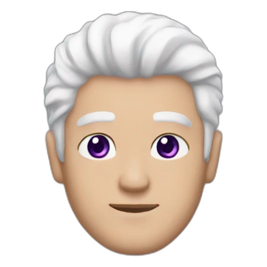 White hair's guy with black swether and purple eyes sticker