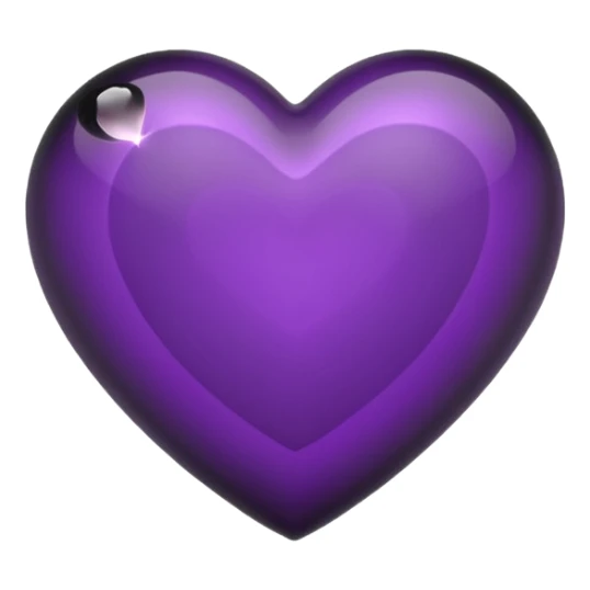 dark purple heart with a shiny black crystal core sticker