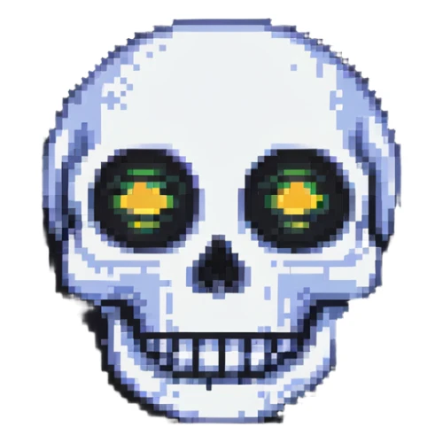 happy emoji with skull eyes sticker