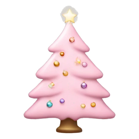 Light Pink Christmas tree with lights and ornaments sticker