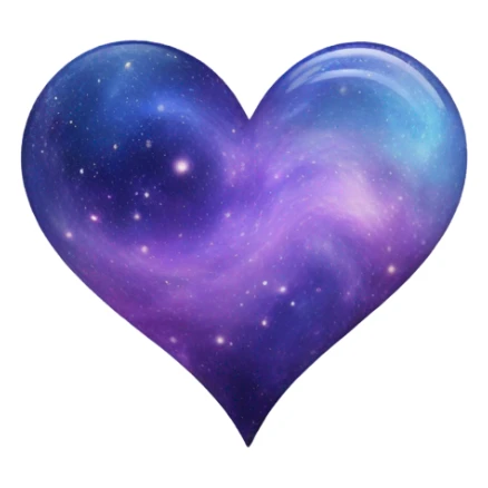 Pastel glass purple blue galaxy heart  sticker