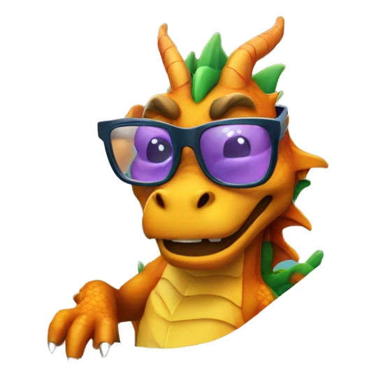 Dragon in hot tub with glasses sticker