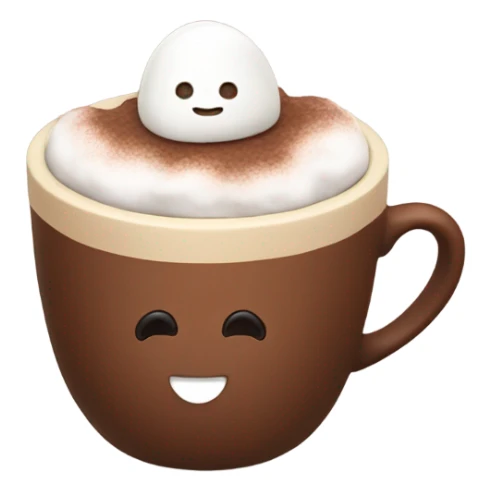 cocoa with marshmallow in cozy cup sticker